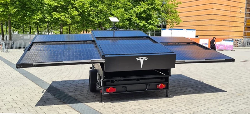 Tesla unveils solar range extender trailer