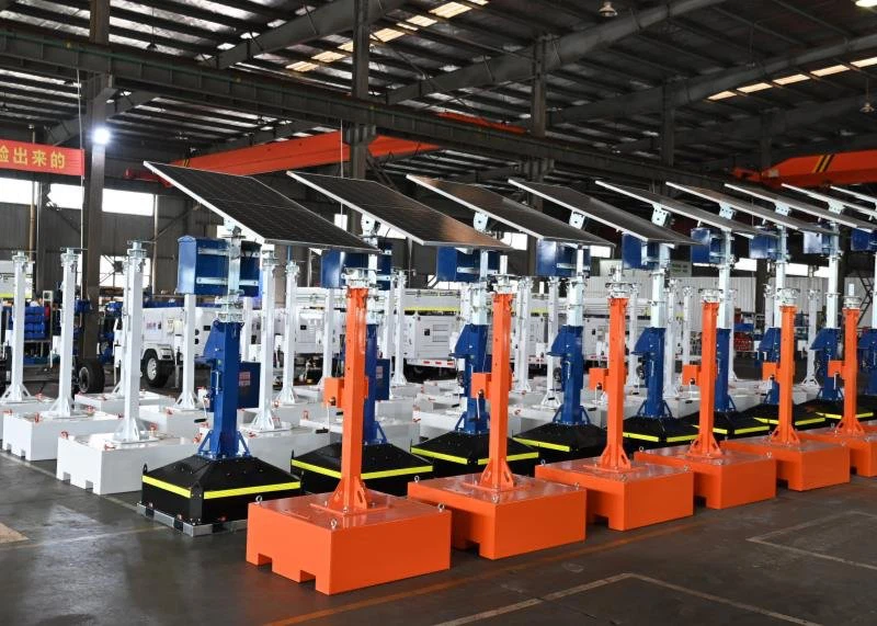 mobile telescopic mast with base