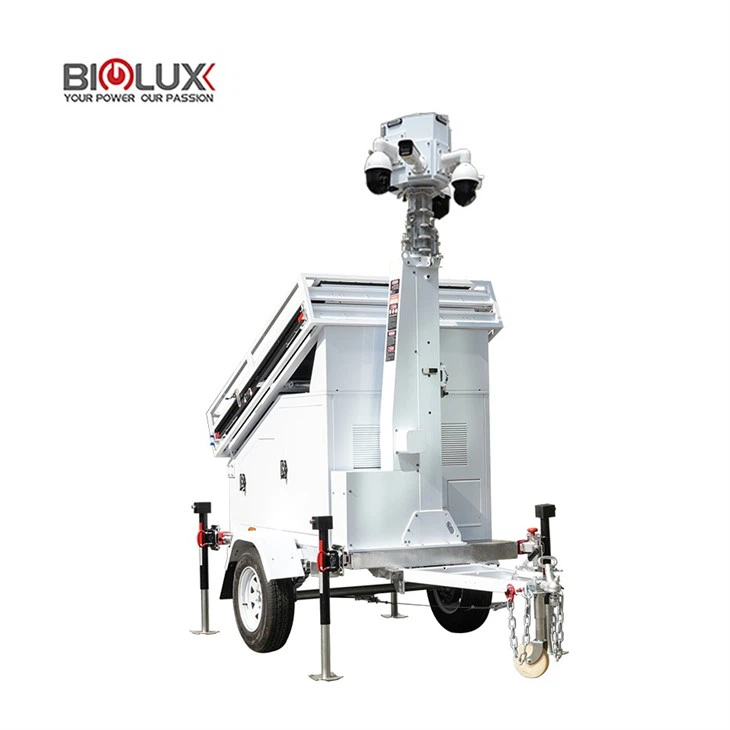 2250W Mobile Solar CCTV Trailer - 8.5M Mast, Dual-Backup Generator, Off-Grid Security best