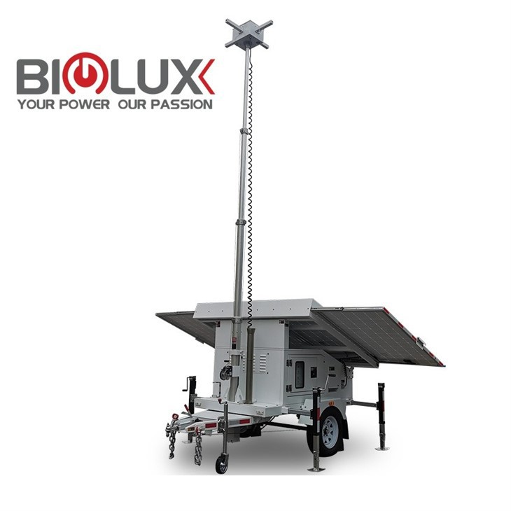 24/7 Mobile Solar Trailer With Security Cameras Work 24h