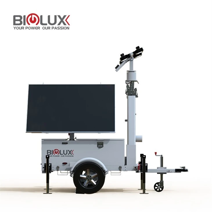 Solar CCTV Tower Off-grid Mobile Security Trailer