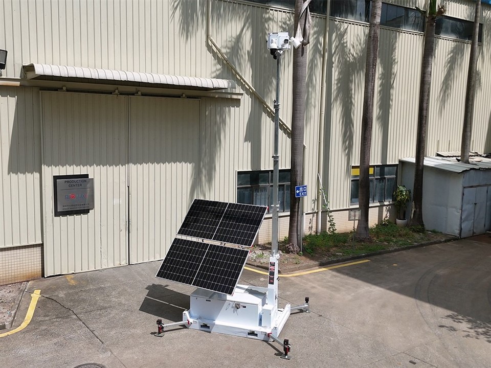 HiSKID Mobile Solar Surveillance Tower For Remote Site Security high quality