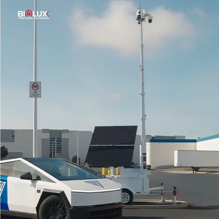 AI Camera Mobile CCTV Tower Trailer