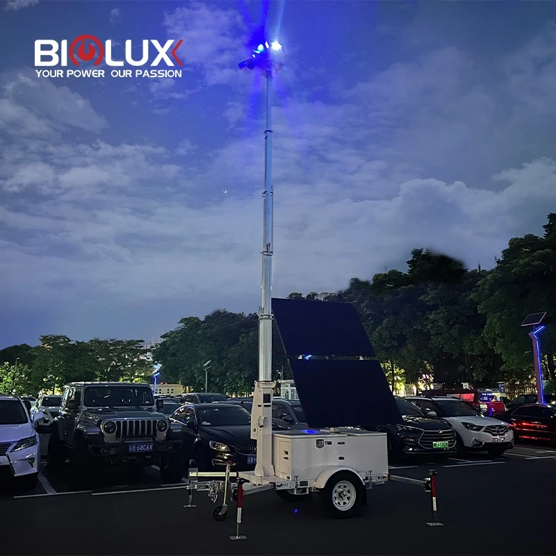 HISOLO Heavy-Duty Mobile Solar CCTV Trailer high quality