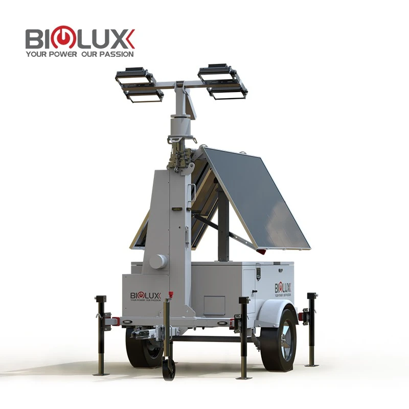 HISOLO Solar Light Tower Durable, Waterproof, Perfect For Construction, factory