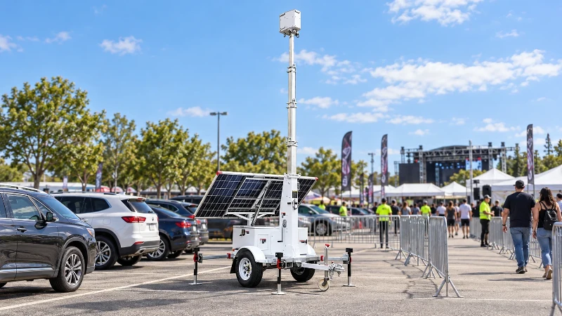 compact cctv trailer in the parking lot compact cctv trailer in the parking lot
