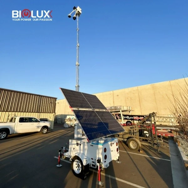 Mobile CCTV Trailer Security Monitoring Solar Trailer Portable CCTV Ssecurity Outdoor Use price