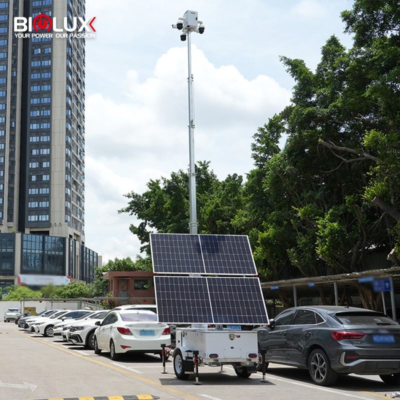 Mobile Solar CCTV Trailer Tower For AI Data Center And Construction Site price