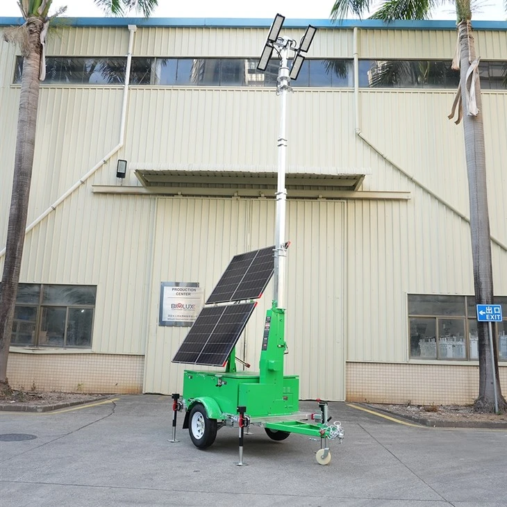 Mobile Solar Light Tower For Parking Lot