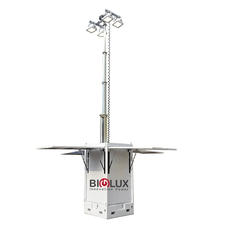 Cube Solar Light Tower With Four Panels