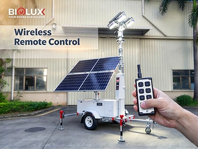 Field Demo: BIGLUX Tests Wireless Remote Control For Solar Light Towers