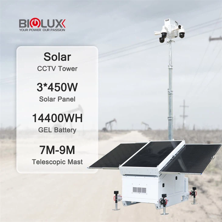 Mobile Solar CCTV Tower With 3Panels