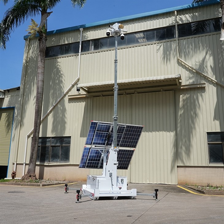 HiSKID Mobile Solar Surveillance Tower For Remote Site Security