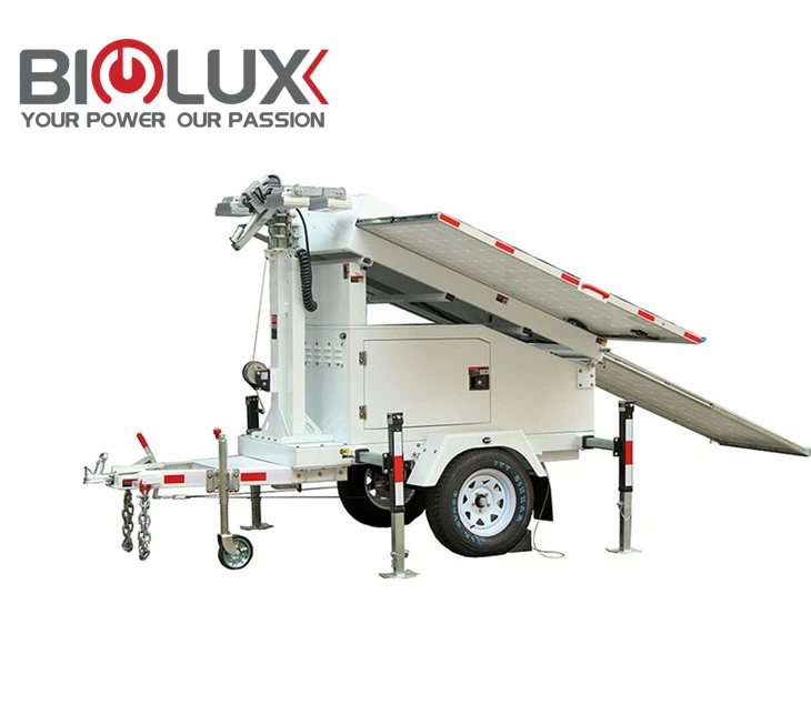 Mobile Solar Surveillance Trailer With Four Panels