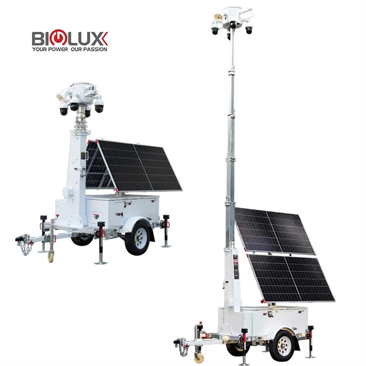 BIGLUX Mobile Solar CCTV Surveillance Trailers With Starlink