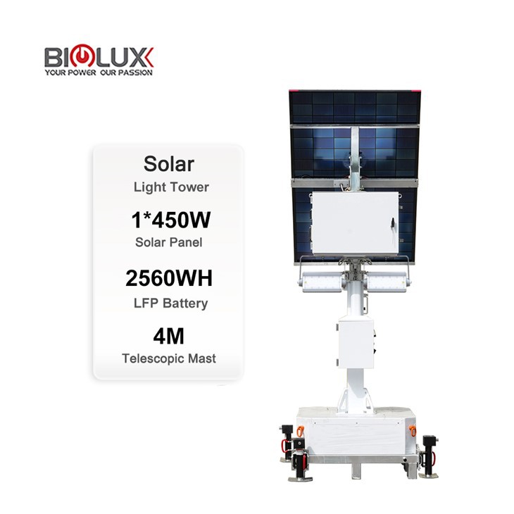 LFP battery compartment of portable solar LED light tower
