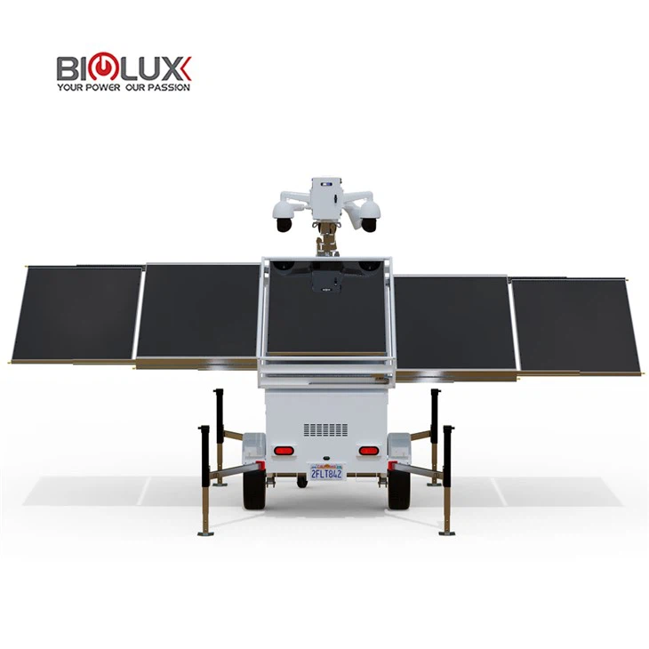 Rapid Deployment Security Trailer 5*450W Solar Panels Mobile Powered CCTV Trailer For Mining Site