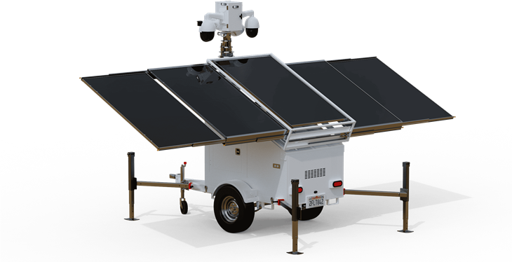 Rapid Deployment Security Trailer 5*450W Solar Panels Mobile Powered CCTV Trailer For Mining Site price