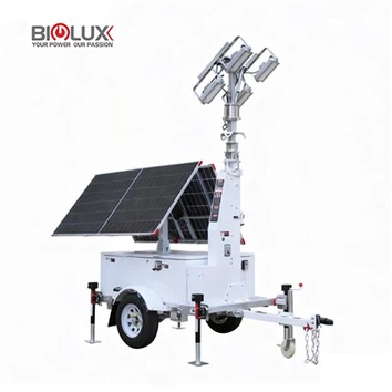 Compact Single-Axle Mobile Solar Light Tower For Construction Sites