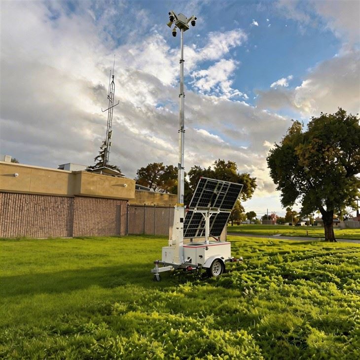 Solar CCTV Tower Connected Starlink Out Door Use high quality