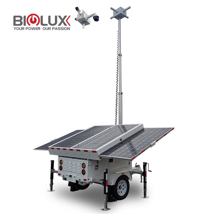 Solar Surveillance Tower For Construction Site