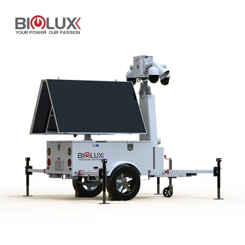 Mobile Solar Surveillance Trailer With Security Camera