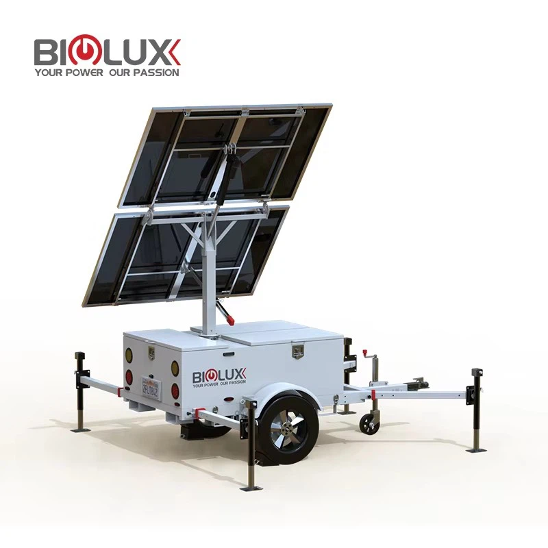 Mobile Solar Surveillance Trailer With Security Camera