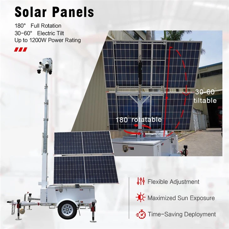 Starlink China AI Mobile Solar Surveillance Trailer Tower factory
