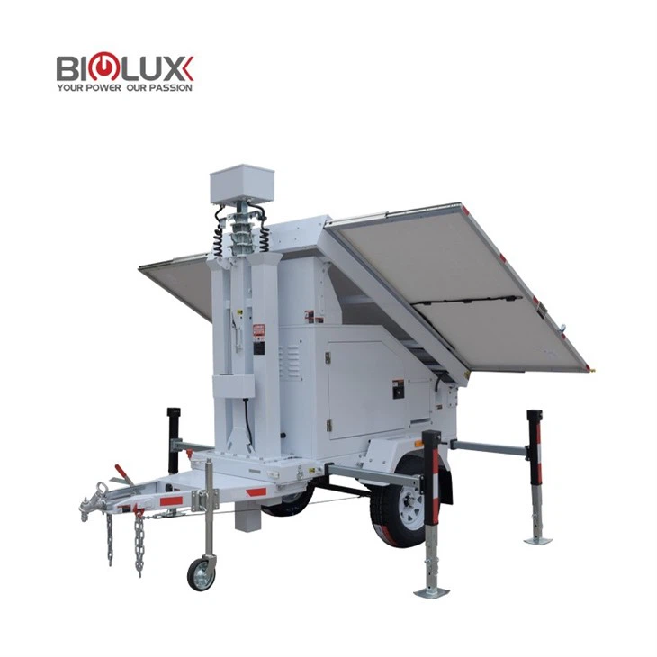 Three Solar Panel Mobile Solar Surveillance Trailer