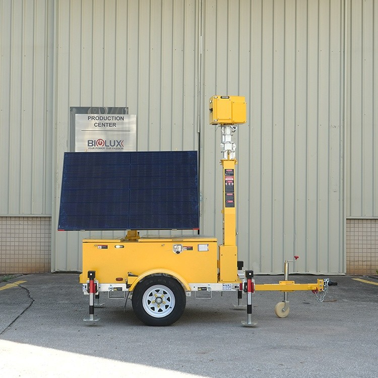 Towable Solar Surveillance Tower With Trailer – HiSOLO Series By BIGLUX best