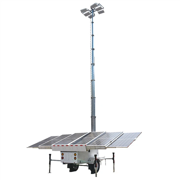 Hexagonal Solar Panel Mobile Solar LED Light Tower