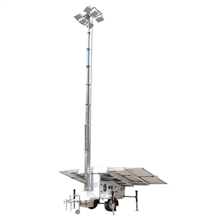 Hexagonal Solar Panel Mobile Solar LED Light Tower