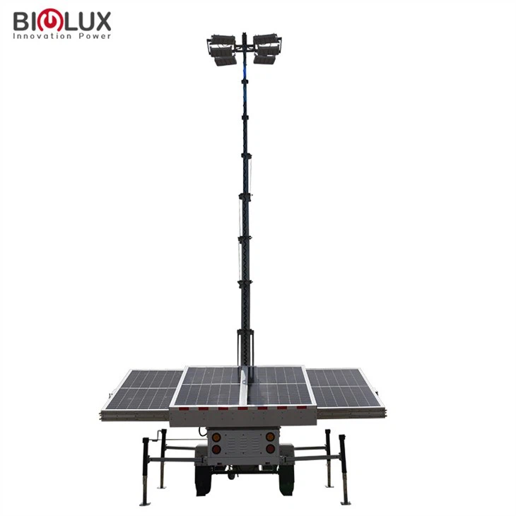 LED Lights With Mobile Solar Generator Trailer