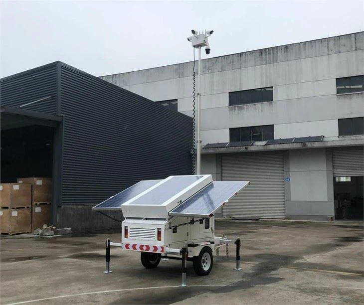 Mobile LONGi Solar Panel CCTV Tower