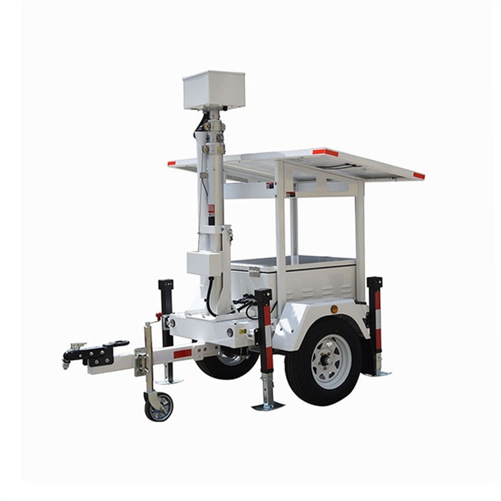 Security Camera Mounted On Solar Trailer