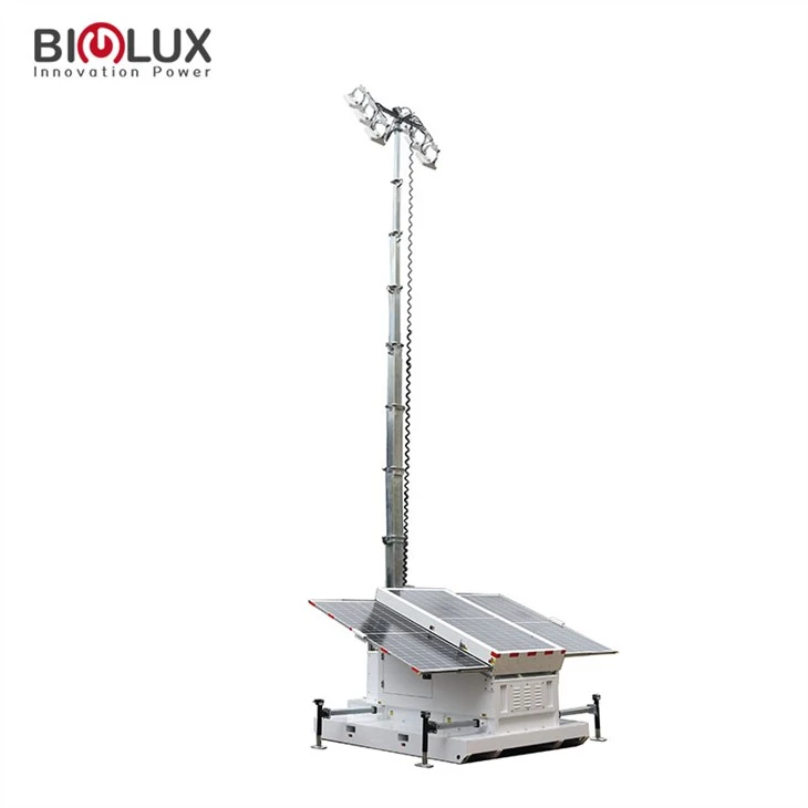 Skid Light Tower With Solar Generator