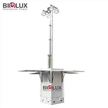 Rectangular Movable Solar Light Tower With Three Panels