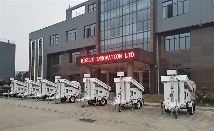 2*435W Mobile Solar CCTV Trailer With AC Charger
