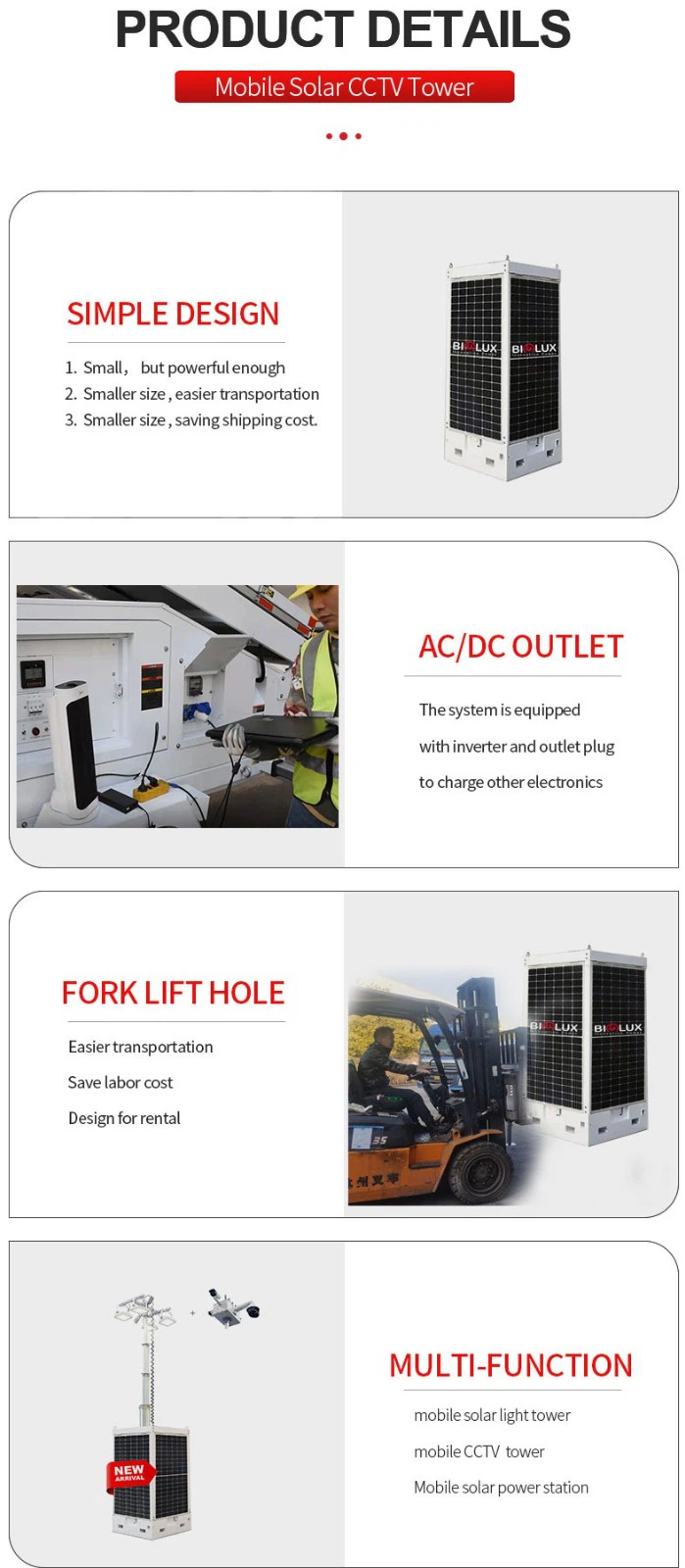 Solar Video Surveillance Tower Cuboid