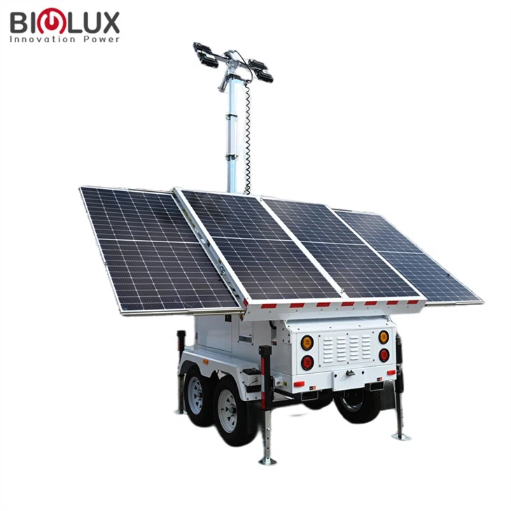BIGLUX Latest Mobile Solar Light Tower With 4 Panels