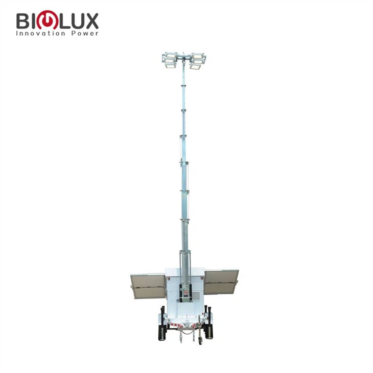 Mobile Solar Light Tower For Construction Site