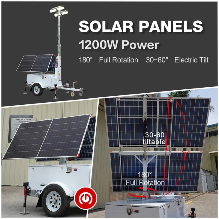 Mobile Solar Lighting Tower For Mining Site factory